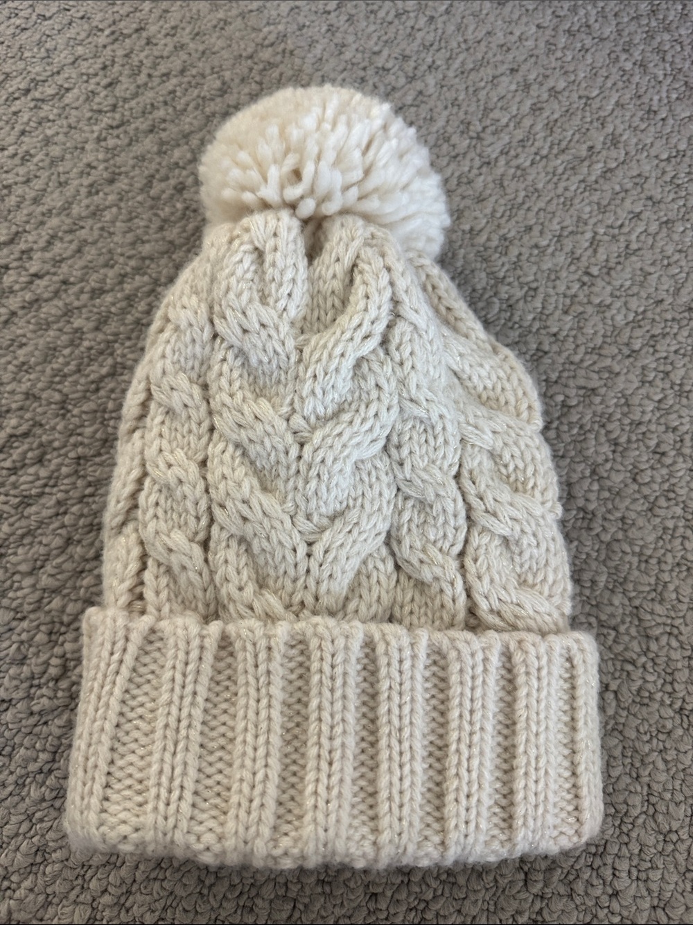 GAP babyGap Cream Sherpa Lined Hat